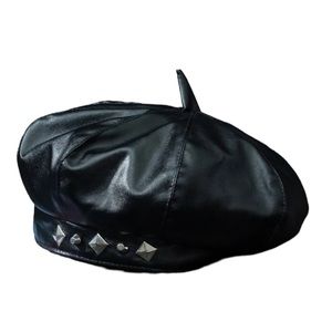 5/$25 Studded Leather Beret Hat